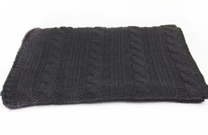 Knitted panel - blanket - graphite BRAID 