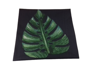 Palm leaf panel on dark - home decor fabric 