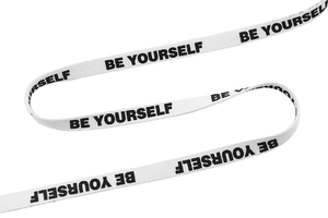 Printed cord - Be yourself - white  
