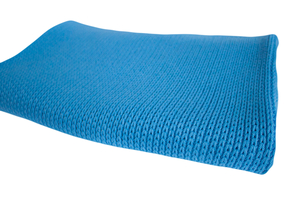 Knitted panel - blanket - blue 