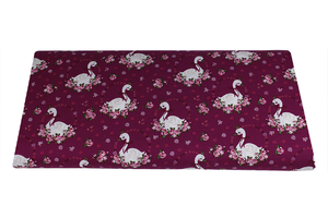 Cotton clothing - poplin - Swans in the crowns - fuchsia