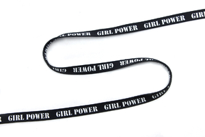 Printed cord - girl power - black 