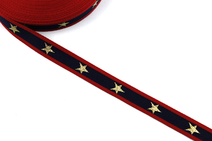Stripes - gold stars - navy blue-red