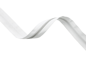 Spiral zip tape white - silver