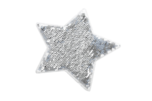 Double-sided sequin patch - silver-black star