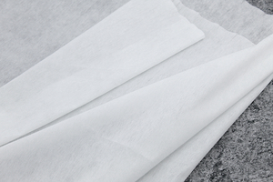 Non-woven fabric with glue - white