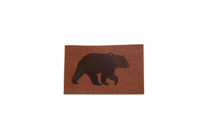 Eco leather patch - bear - bronze