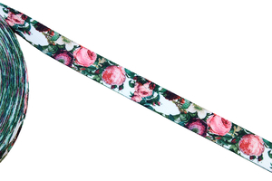 Supporting tape - flowery garden white - 30 mm  
