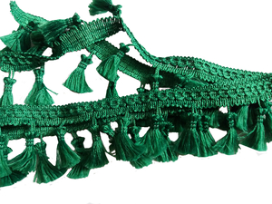 Tape with tassels - green 