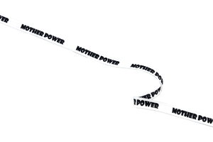 Printed cord - mother power - white 