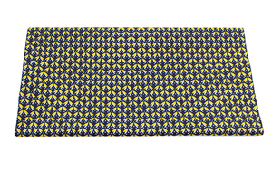 Cotton clothing - poplin - Yellow-blue patterns on navy blue