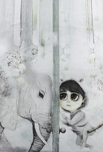 Blank panel  - Mojo Graffi - Tilo with an elephant