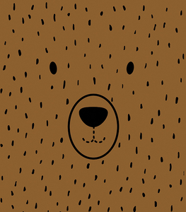 Panoramic panel for a backpack - caramel bear 
