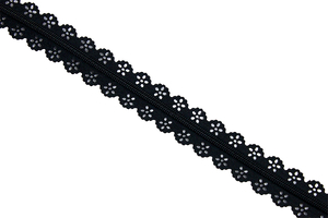 Tape zipper lace - black