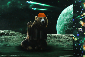 Panoramic panels jersey - bear in space