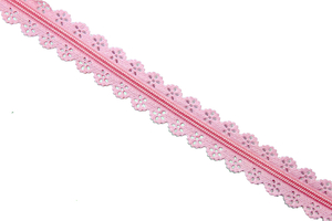 Tape zipper lace - bright pink