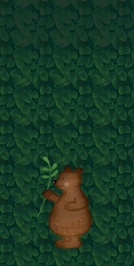 Panel for a sleeping bag - bear IN LEAVES