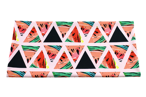 Watermelon triangles on pink - lycra for swimsuits 